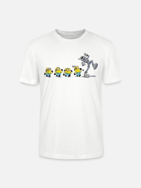 Minions In A Row With Robot - Stanley/Stella Crafter Unisex Organic T-Shirt - white