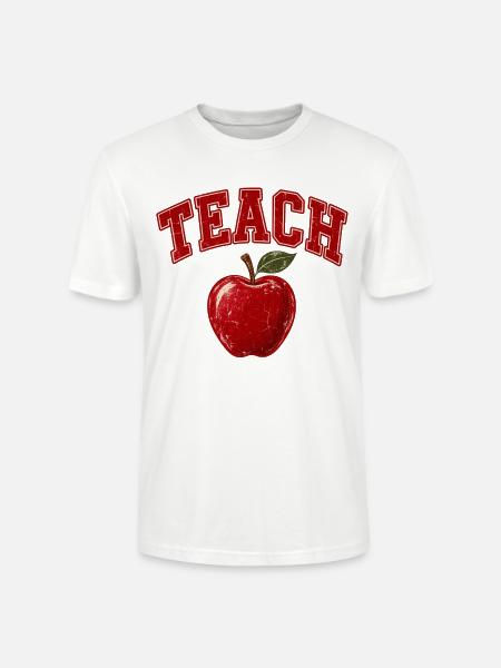Teacher Apple - Stanley/Stella Crafter Unisex Organic T-Shirt - white