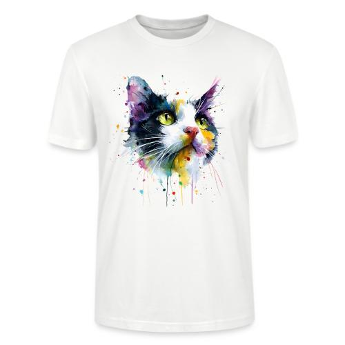 Cat: Painted Purr Expression - Stanley/Stella Crafter Unisex Organic T-Shirt