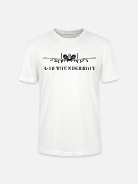 A10 Thunderbolt Frontline Print - Stanley/Stella Crafter Unisex Organic T-Shirt - white