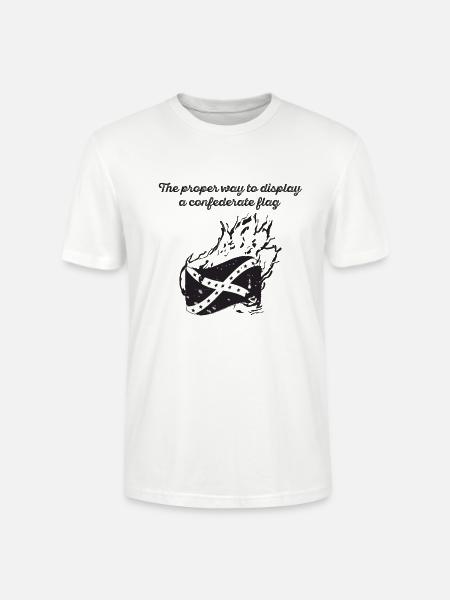 Burn the Confederate Flag - Stanley/Stella Crafter Unisex Organic T-Shirt - white