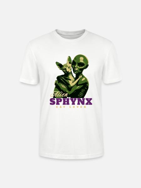Alien Sphynx Cat - Stanley/Stella Crafter Unisex Organic T-Shirt - white
