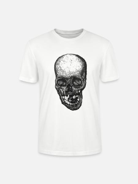 Gothic Skull Lace Portrait - Stanley/Stella Crafter Unisex Organic T-Shirt - white