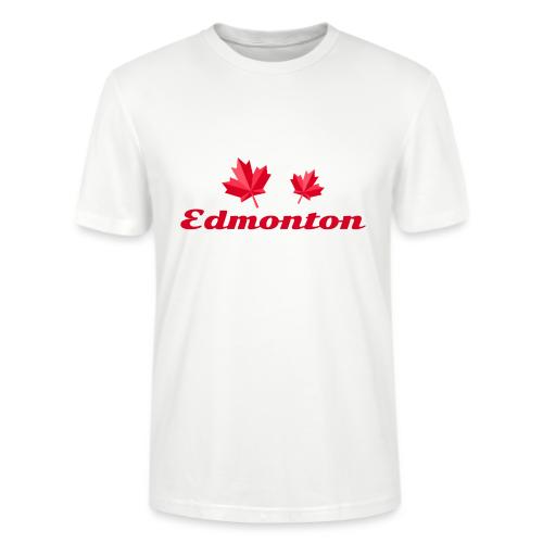 Edmonton with two red maple leaves - Stanley/Stella Crafter Unisex Organic T-Shirt