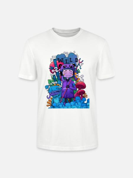 Wild Dreamer Neon Mushrooms - Stanley/Stella Crafter Unisex Organic T-Shirt - white