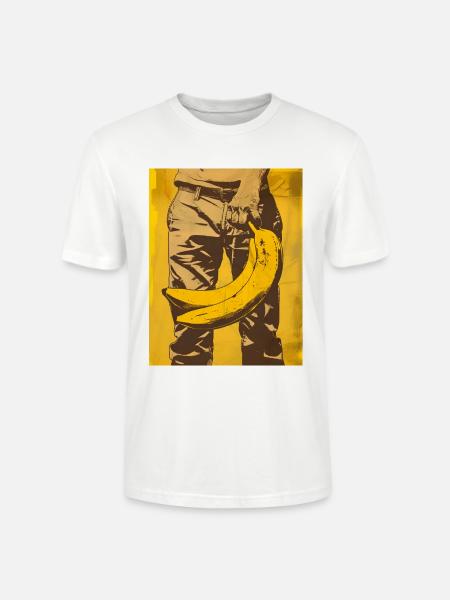 Banana Pop Art Silhouette - Stanley/Stella Crafter Unisex Organic T-Shirt - white