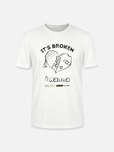 My heart is broken - Stanley/Stella Crafter Unisex Organic T-Shirt - white