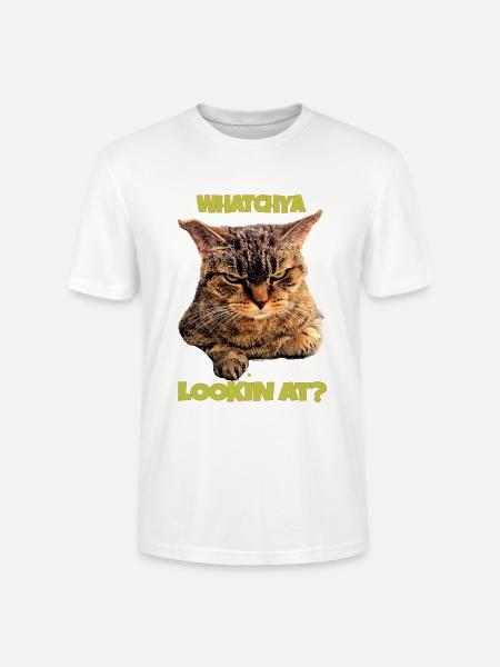 Whatchya Lookin At Cat - Stanley/Stella Crafter Unisex Organic T-Shirt - white