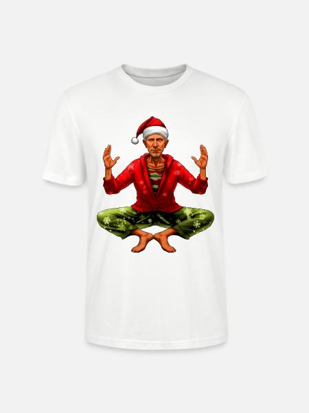 Yogi Christmas - Stanley/Stella Crafter Unisex Organic T-Shirt - white