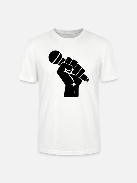 microphone - Stanley/Stella Crafter Unisex Organic T-Shirt - white