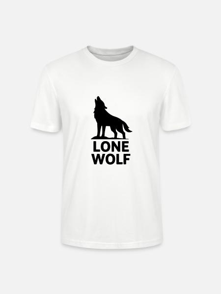 Lone Wolf Howling Silhouette - Stanley/Stella Crafter Unisex Organic T-Shirt - white