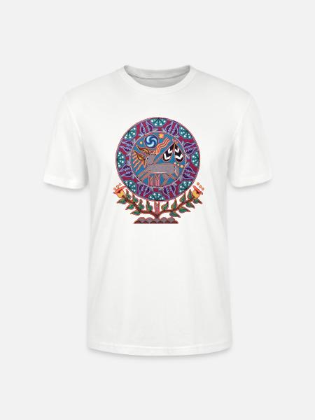 Native Huichol Peyote Deer - Stanley/Stella Crafter Unisex Organic T-Shirt - white