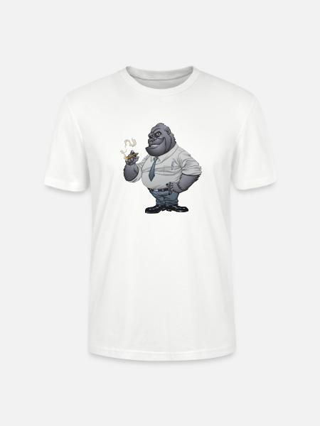 Cigar Smoking Gorilla - Stanley/Stella Crafter Unisex Organic T-Shirt - white