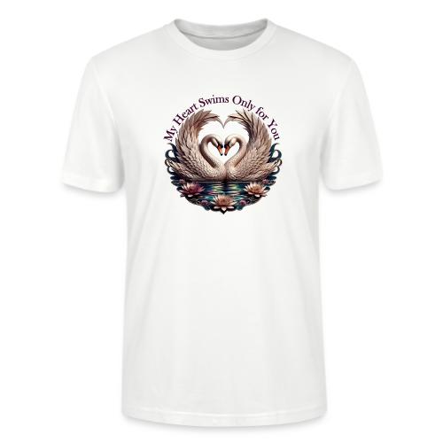My Heart Swims Only for You Swan Heart T-Shirt - Stanley/Stella Crafter Unisex Organic T-Shirt