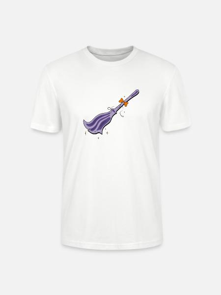 Witchy Broom - Stanley/Stella Crafter Unisex Organic T-Shirt - white
