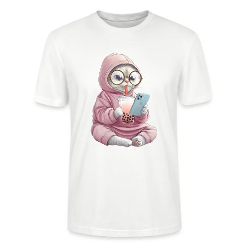 Cool Cat Bubble Tea Cartoon Design - Stanley/Stella Crafter Unisex Organic T-Shirt