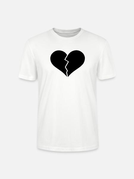 Broken heart black - Stanley/Stella Crafter Unisex Organic T-Shirt - white
