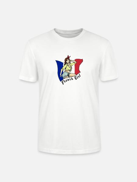 France girl flag design - Stanley/Stella Crafter Unisex Organic T-Shirt - white