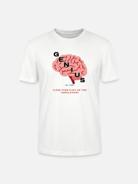 IQ 145plus Genius - Intelligence Quotient - Stanley/Stella Crafter Unisex Organic T-Shirt - white