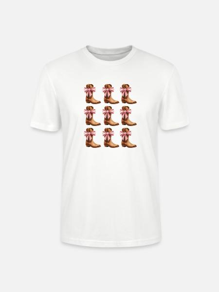 Cowgirl Boots and Pink Bows Rodeo - Stanley/Stella Crafter Unisex Organic T-Shirt - white