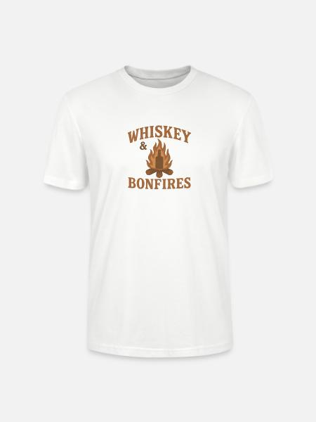 Whiskey Bonfires Outdoor Logo - Stanley/Stella Crafter Unisex Organic T-Shirt - white