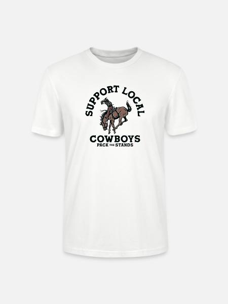 Soutenez les cow-boys locaux - T-shirt bio unisexe Stanley/Stella Crafter - blanc