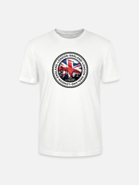 Union Jack London Skyline - Stanley/Stella Crafter Unisex Organic T-Shirt - white