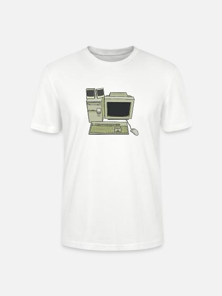 Retro Computer Desk Setup - Stanley/Stella Crafter Unisex Organic T-Shirt - white