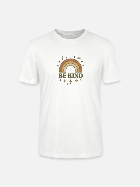 Be Kind Retro Rainbow - Stanley/Stella Crafter Unisex Organic T-Shirt - white