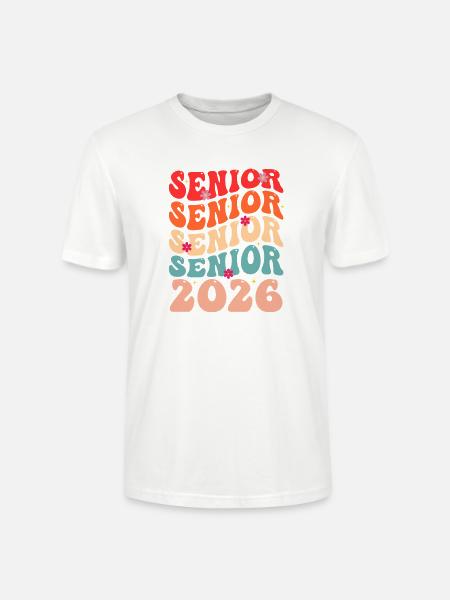 Senior Class 2026 Floral Rainbow - Stanley/Stella Crafter Unisex Organic T-Shirt - white
