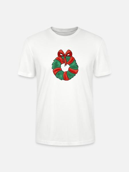 New Year Wreath - Stanley/Stella Crafter Unisex Organic T-Shirt - white