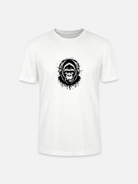 Gorilla DJ - Stanley/Stella Crafter Unisex Organic T-Shirt - white