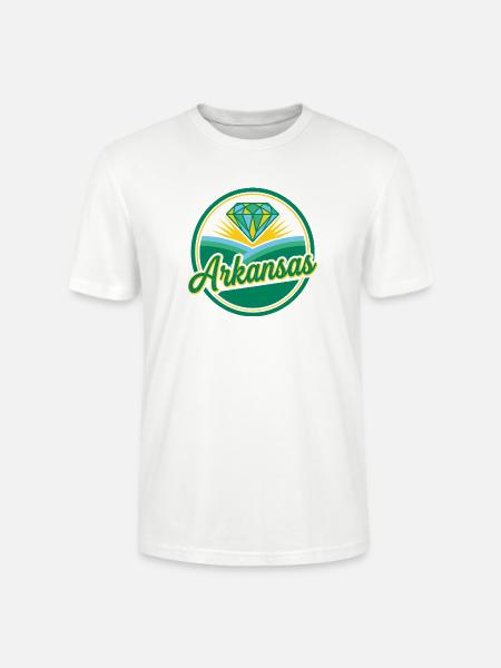 Arkansas Diamond Sunrise Emblem - Stanley/Stella Crafter Unisex Organic T-Shirt - white