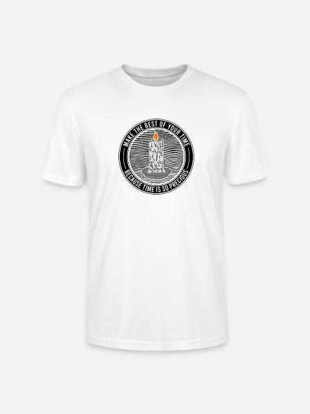 Time Is Precious Candle Quote - Stanley/Stella Crafter Unisex Organic T-Shirt - white