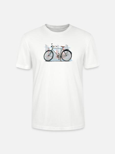 Rustic City Bicycle Sketch - Stanley/Stella Crafter Unisex Organic T-Shirt - white