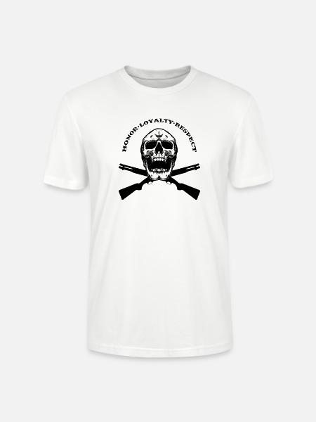 HONOR LOYALTY RESPECT - Stanley/Stella Crafter Unisex Organic T-Shirt - white