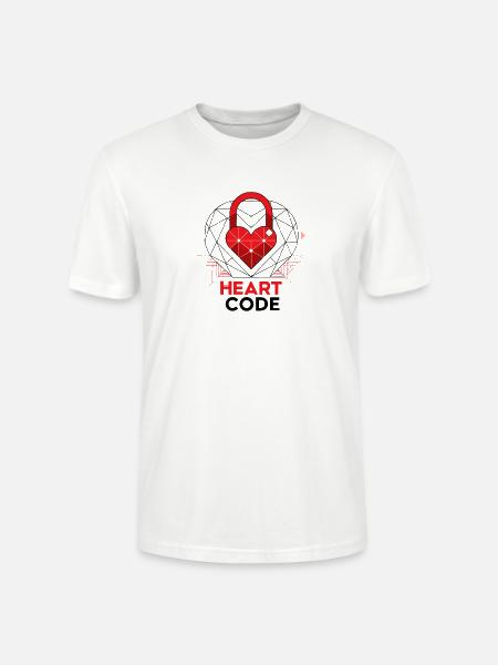 a-geometric-lock-shape-with-a-smooth-red-heart- - Stanley/Stella Crafter Unisex Organic T-Shirt - white
