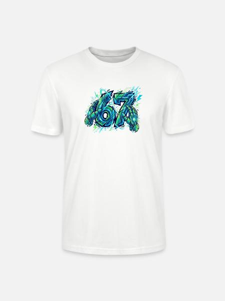 Neon Circuit Vortex Hands - Stanley/Stella Crafter Unisex Organic T-Shirt - white