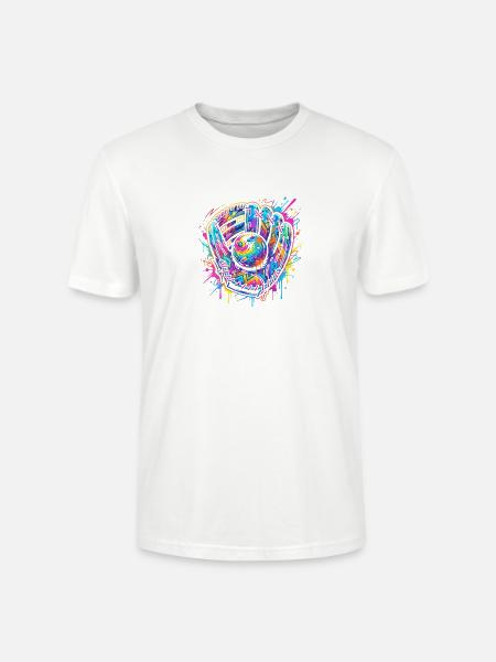 Neon Splash Baseball Glove Burst - Stanley/Stella Crafter Unisex Organic T-Shirt - white