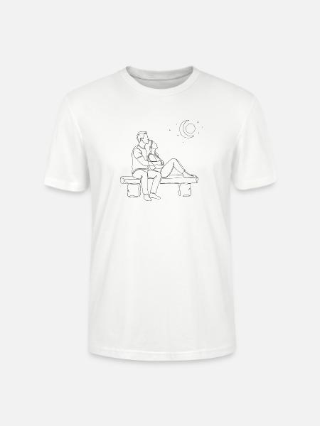Moonlit Bench Romance - Stanley/Stella Crafter Unisex Organic T-Shirt - white
