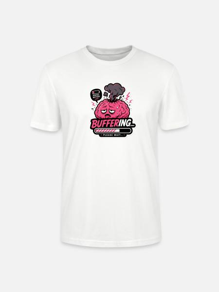 brain loading sticker - Stanley/Stella Crafter Unisex Organic T-Shirt - white