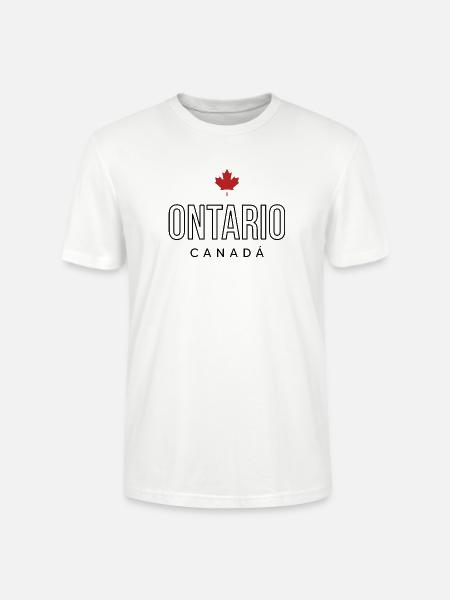 Maple Leaf Emblem on Bold Text - Stanley/Stella Crafter Unisex Organic T-Shirt - white