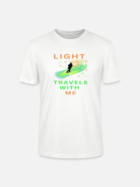 Light_travels_with_me_-sized - Stanley/Stella Crafter Unisex Organic T-Shirt - white