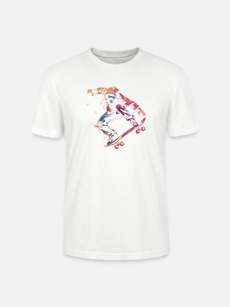 Skateboarder Comic Style - Stanley/Stella Crafter Unisex Organic T-Shirt - white