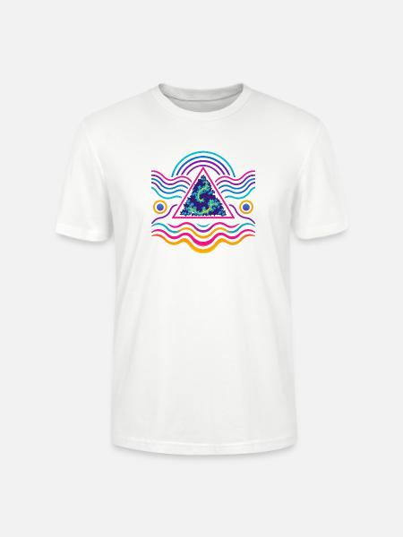 Neon Triangle Fractal Wave - Stanley/Stella Crafter Unisex Organic T-Shirt - white