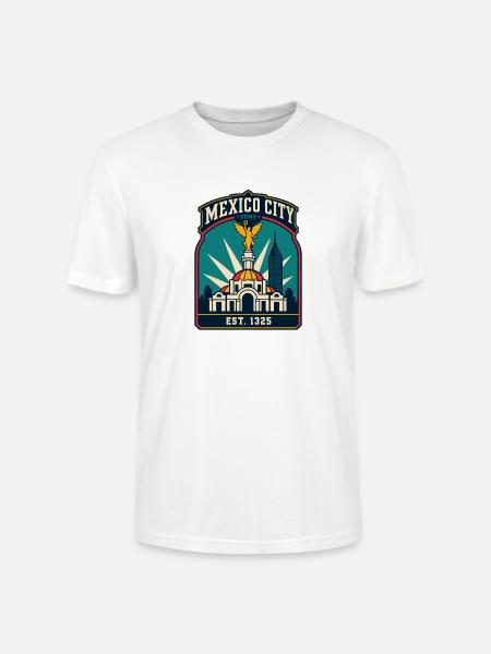 Mexico City CDMX Emblem - Stanley/Stella Crafter Unisex Organic T-Shirt - white