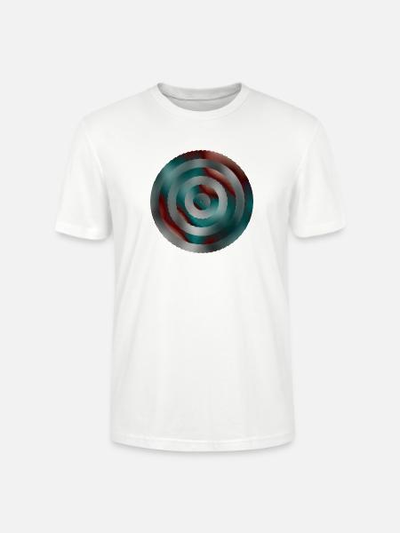 Spiral Teal Red Gradient Rings - Stanley/Stella Crafter Unisex Organic T-Shirt - white