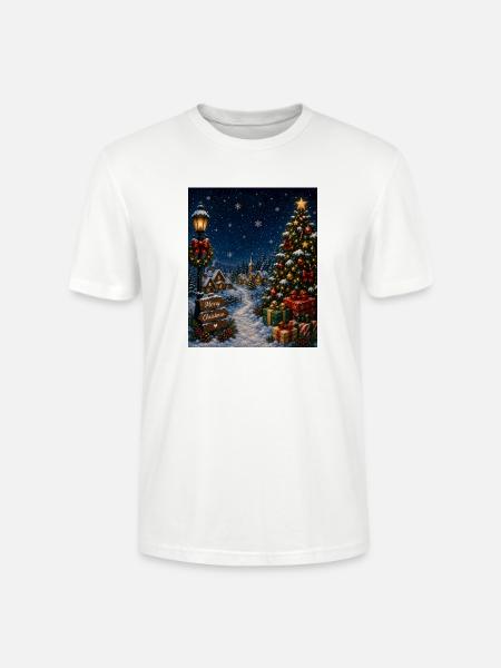 Snowlit Christmas Village - Stanley/Stella Crafter Unisex Organic T-Shirt - white