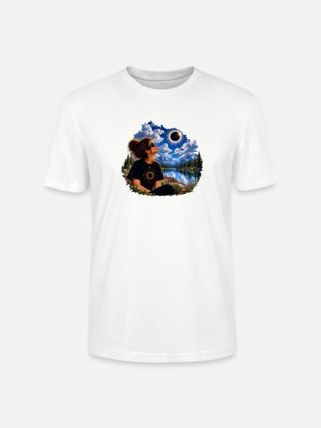 Solar Eclipse Nature Tee - Stanley/Stella Crafter Unisex Organic T-Shirt - white