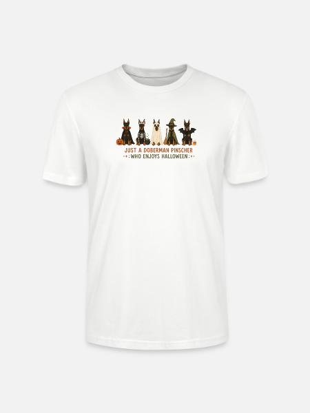 Doberman Halloween Crew - Stanley/Stella Crafter Unisex Organic T-Shirt - white
